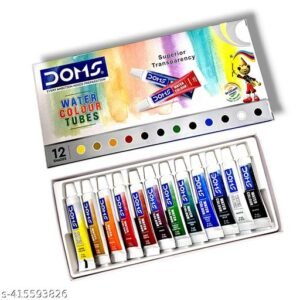 doms water colour tube 12 color & 6 color 5ml (new paper packaging) 12 shade new pack