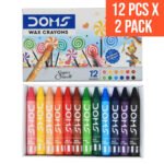 doms wax crayons pack of 24 shades vibrant colour non toxic, safe for children
