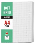 dotted loose leaf paper sheets 110 gsm for bullet journaling, artist writing drawing, pack of 70 sheets/140 pages, white