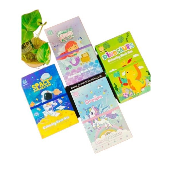 double sided color pencil coloring book set.