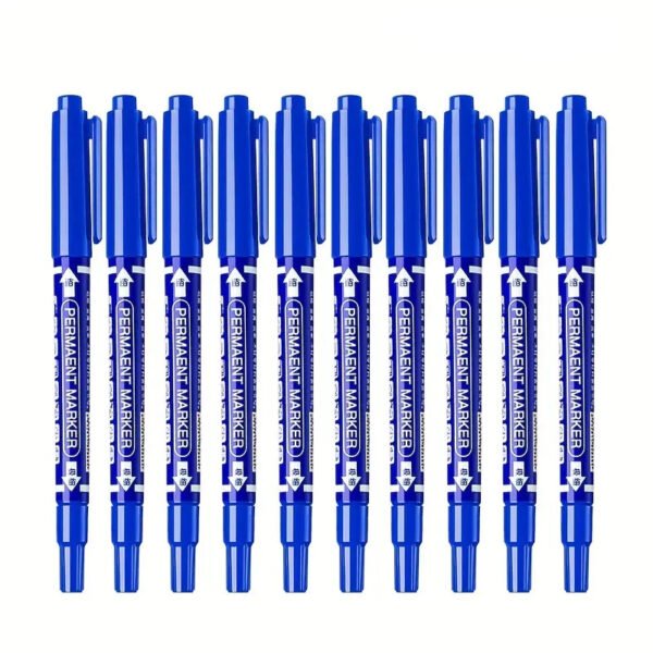 dual tip permanent marker 12 pcs blue