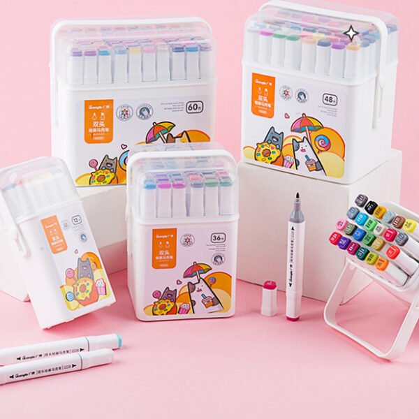 guangbo dual tip art markers 12 colors set