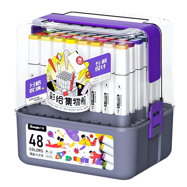guangbo 48 pcs dualtip alco based markers sets