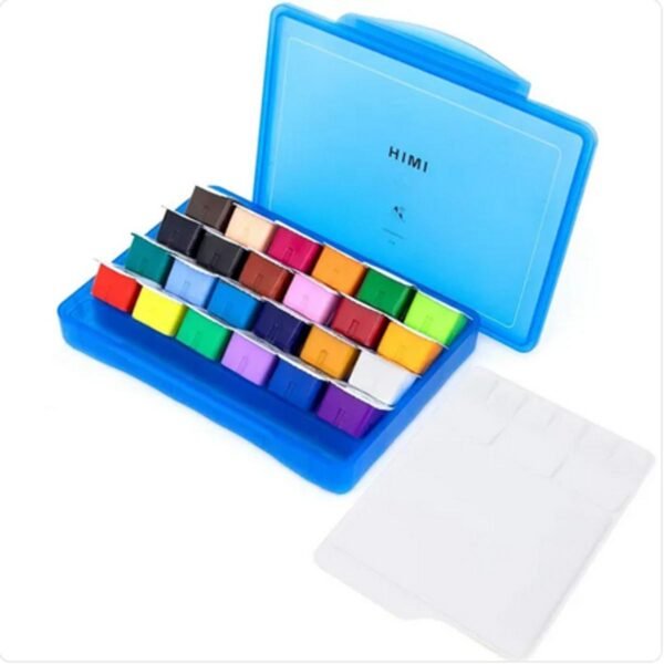 himi gouache paint 30 ml cups x 24 colours blue case