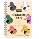 himi painting gouache paper pad spiral book for watercolors, gouache, acrylics, pencils
