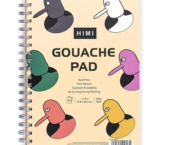 himi painting gouache paper pad spiral book for watercolors, gouache, acrylics, pencils