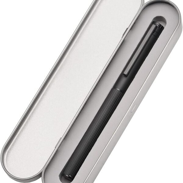 hongdian h1 black aluminum fountain pen extra fine nib, smooth writing instrument with converter and pen case set