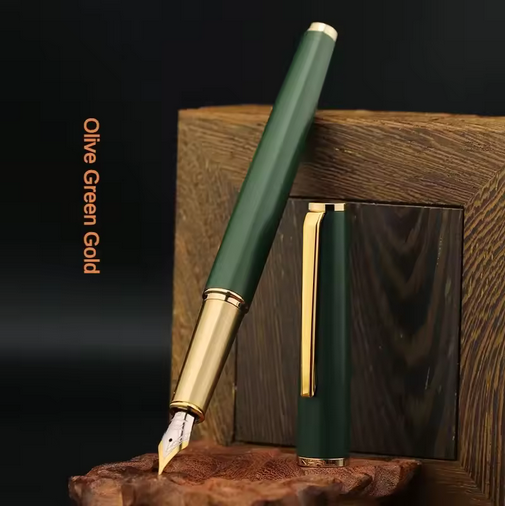 jinhao 95 metal fountain pen fine nib retro design metal material elegant clip writing office school supplies stationery green