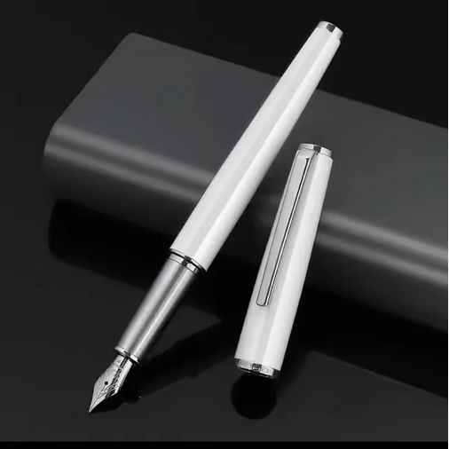 jinhao 95 metal fountain pen fine nib retro design metal material elegant clip writing office school supplies stationery white