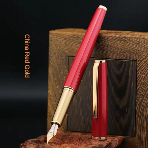 jinhao 95 metal fountain pen fine nib retro design metal material elegant clip writing office school supplies stationery red