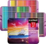 kalour professional water soluble colored pencils set of 72 colors