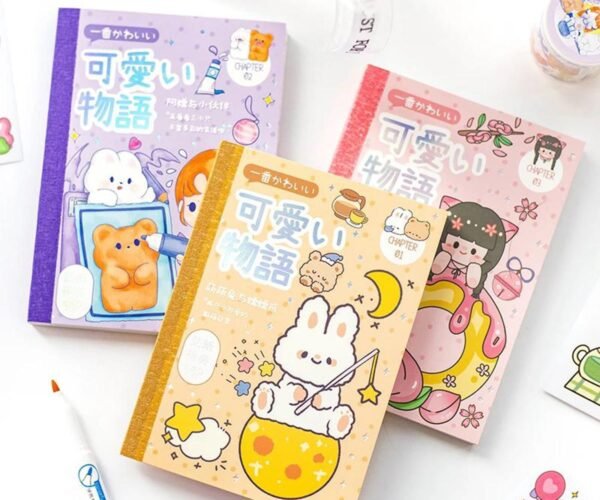 kawaii washi paper stickers books yellow