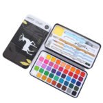 keep smiling solid pigment water color set 45 colors black box