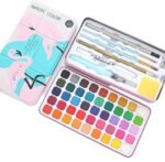 keep smiling solid pigment water color set 45 colors pink box