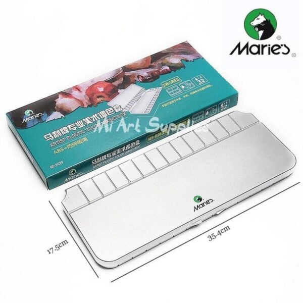 marie's artist plastic rectangular colour mixing box (32 wells + 5 mixing areas)