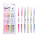 maries double headed highlighter pen 6 colors (multicolor)