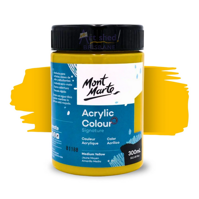 mont marte premium acrylic colour paint 300ml medium yellow