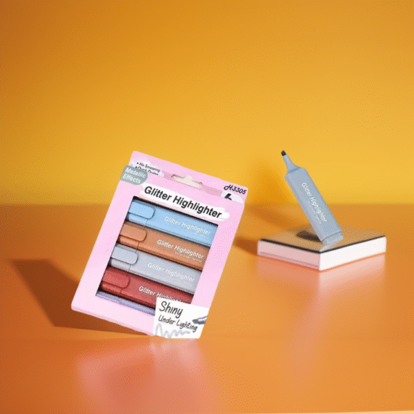 metallic effect glitter highlighter pens