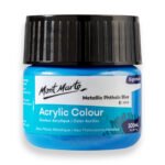 mont marte premium acrylic color 100ml metallic phthalo blue