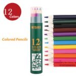 m&g color pencil 12 shade with round tin box