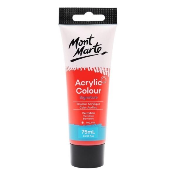 mont marte acrylic paint 75ml tube vermilion