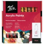 mont marte acrylic paints set (12ml) 36 colours shade