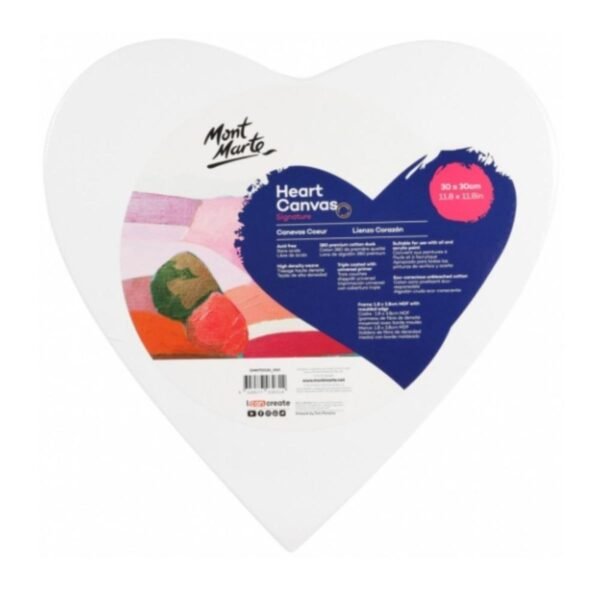 mont marte canvas heart shaped 30cm