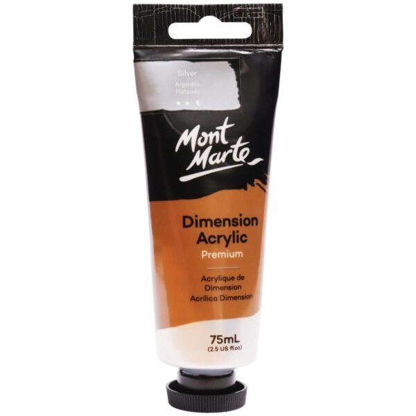 mont marte dimension acrylic paint 75ml tube silver