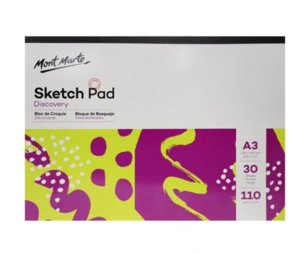 mont marte discovery sketch pad white paper a3 110gsm 30 sheet