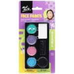 mont marte face painting set pearl 6 vibrant colours included white, black, pearl red, pearl purple, pearl green, pearl blue