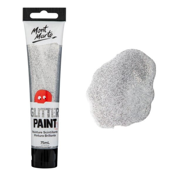 mont marte glitter paint 75ml silver