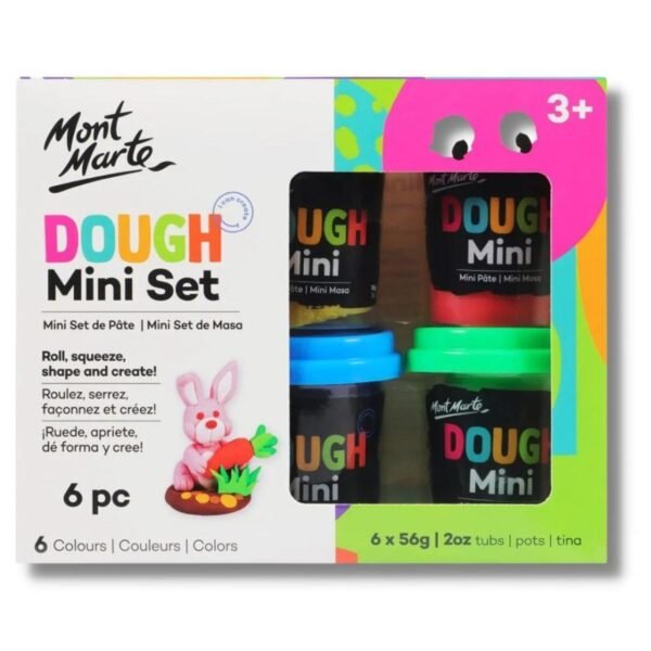 mont marte kids play dough set 6pc x 56g