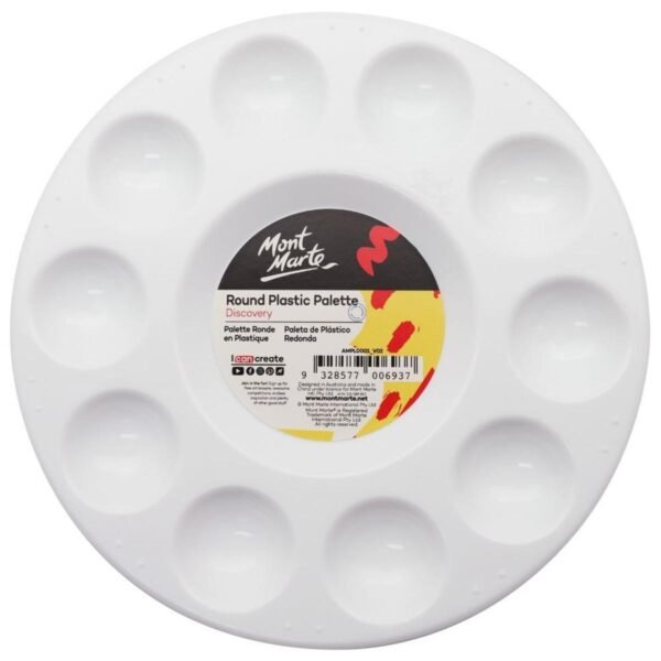 mont marte round plastic palette discovery 17cm (6.7in)