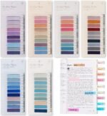 morandi sticky tabs book tabs for annotating books aesthetic index tabs sticky notes, page markers, translucent, writable, repositionable, for classify file, filing products supplies