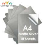 papertree 10 sheets matte silver printable vinyl sticker paper a4 printer paper waterproof self adhesive label stickers for inkjet printer