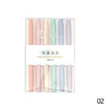 papertree 6pcs double head tips highlighter morandi soft tip light color eye protection marker pen diy photo diary journal fluorescent pens