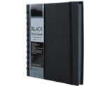 papertree black sketchbook, wiro bound, size 6" x 6" inches, 200gsm (40 sheets) 80 pages