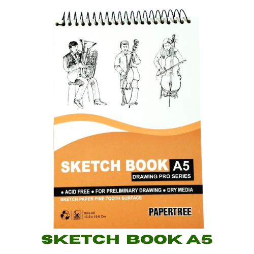 papertree drawing pro series sketch book a5 size 30 sheets i cartige paper spiral binding