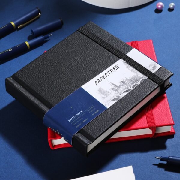 Papertree EC285-BK Leather cover Sketch Book - 40 Sheets