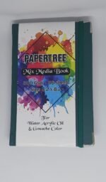 papertree leather cover mix media art book for acrylic gouache & oil color 5.2x8.2 inch 36 sheets