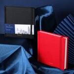 papertree leather cover water color book a5 & 5x5 inch (40 sheets) 120 gsm cold press paper with elastic band black