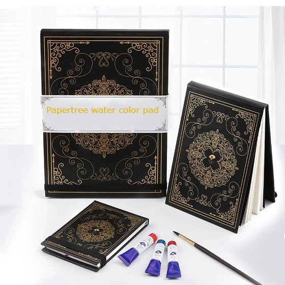 papertree premium foil print cover water color pad water color note book with foil print cover
