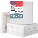 papertree premium white canvas 10x10 inch 5 pcs