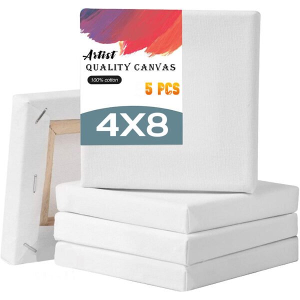 papertree premium white canvas 4x8 inch 5 pcs