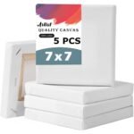 papertree premium white canvas 7/7 inch 5 pcs