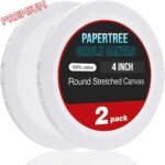papertree premium white round canvas 4 inch 2pcs