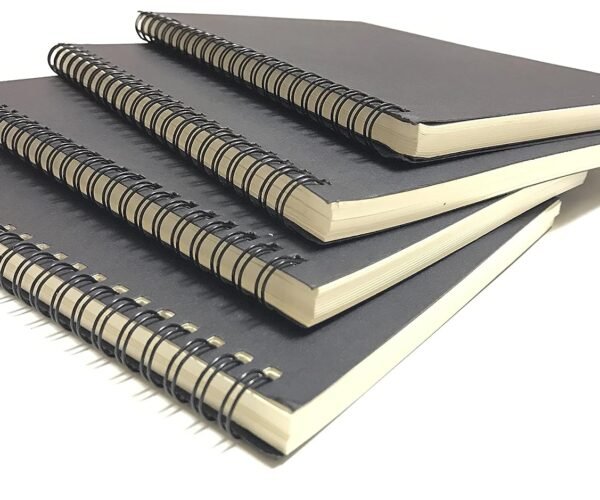papertree spiral sketch notebook a5 white blank paper wirebound black cover
