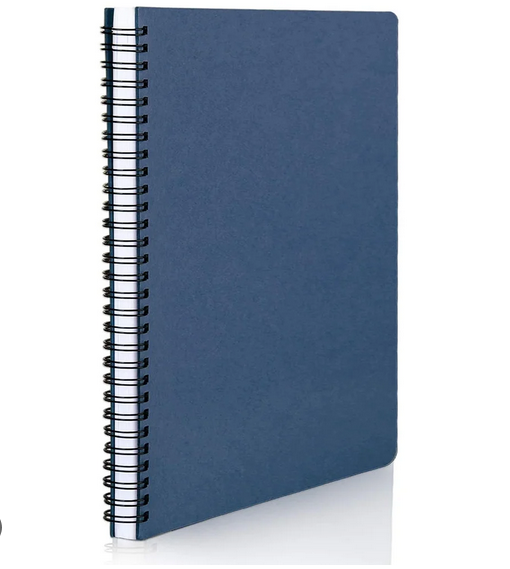 papertree spiral sketch notebook a5 white blank paper wirebound neavy blue cover