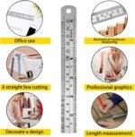 papertree stainless steel small straight ruler 6 inch