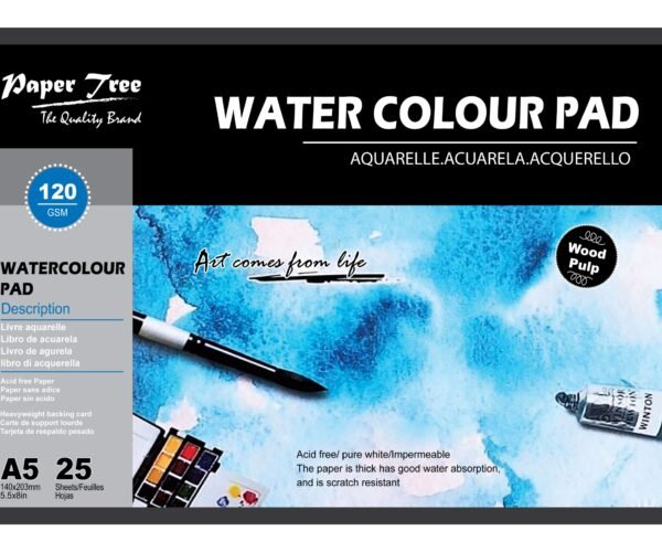 papertree watercolor pad 120gsm 25 sheets a5 size spiral binding